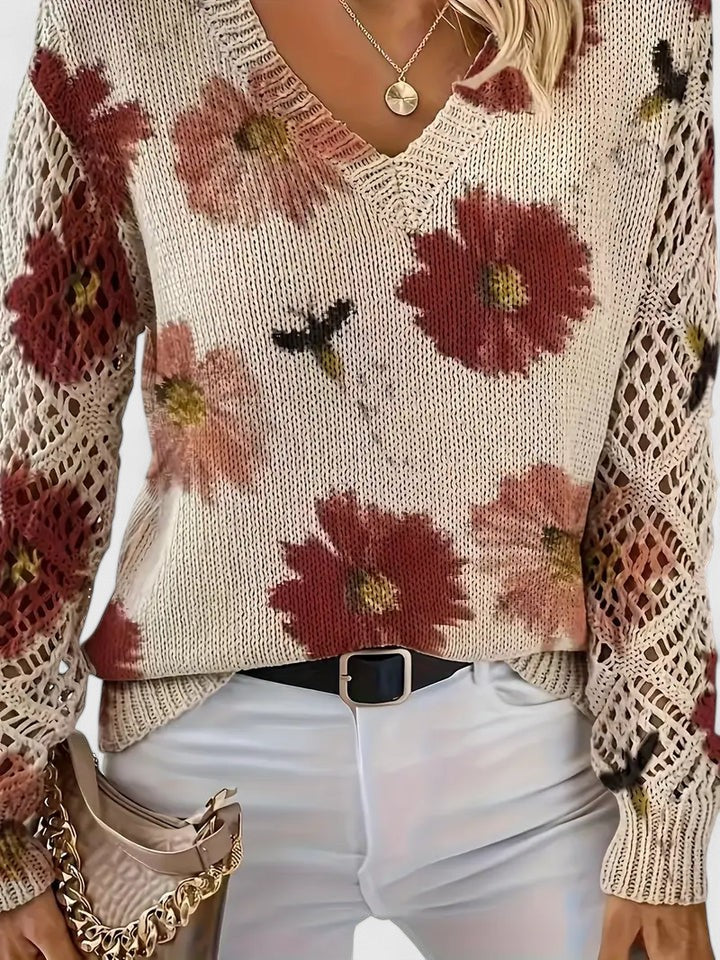 Verity | Elegant Jumper with Floral Pattern