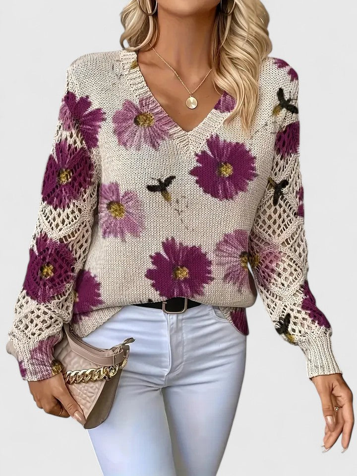 Verity | Elegant Jumper with Floral Pattern