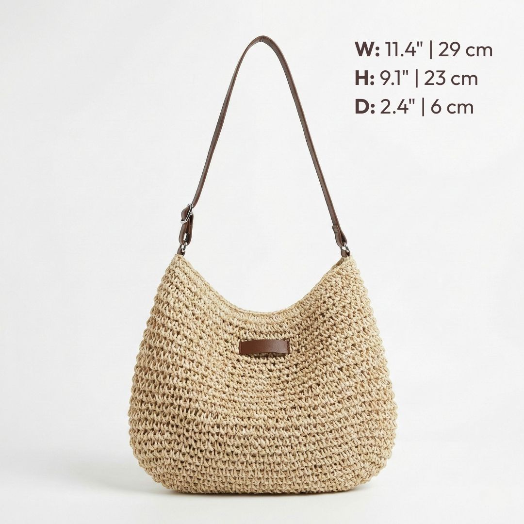 Kathy | Woven Straw Crossbody Bag