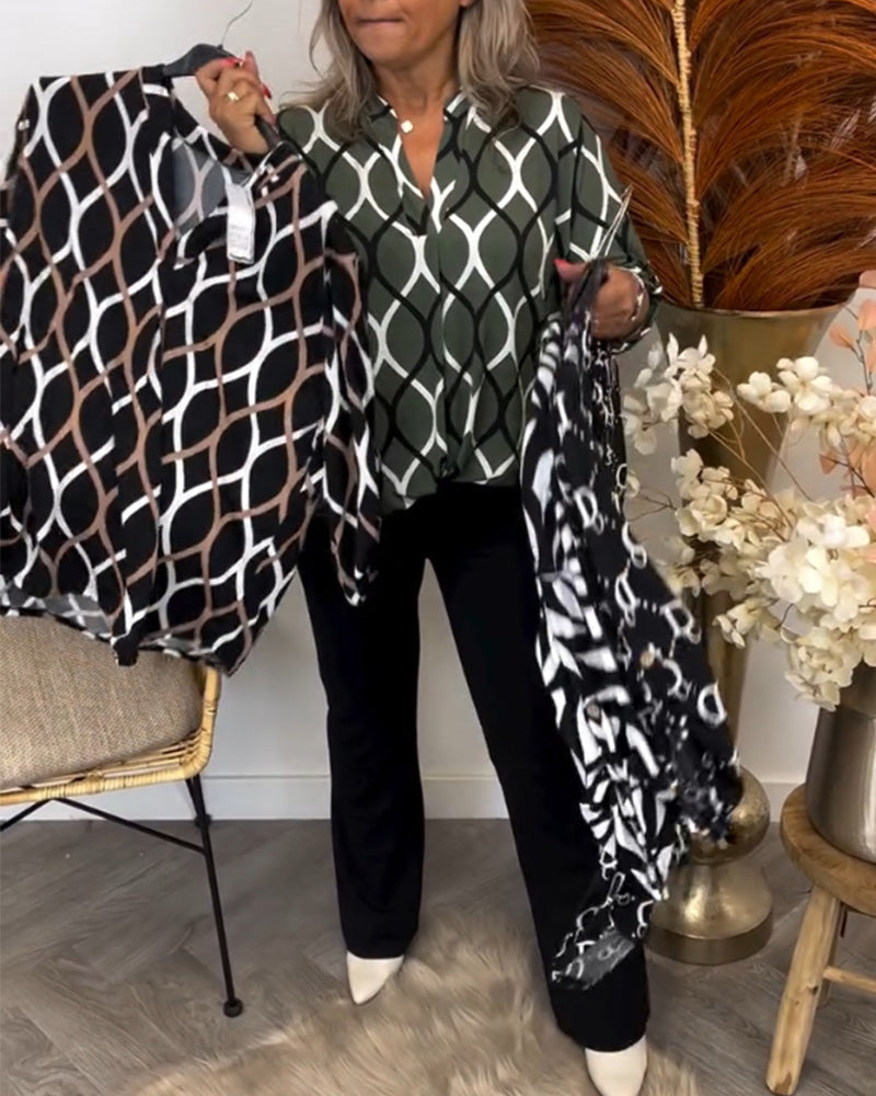 Sylvia | Figure-Flattering Blouse with Elegant Pattern