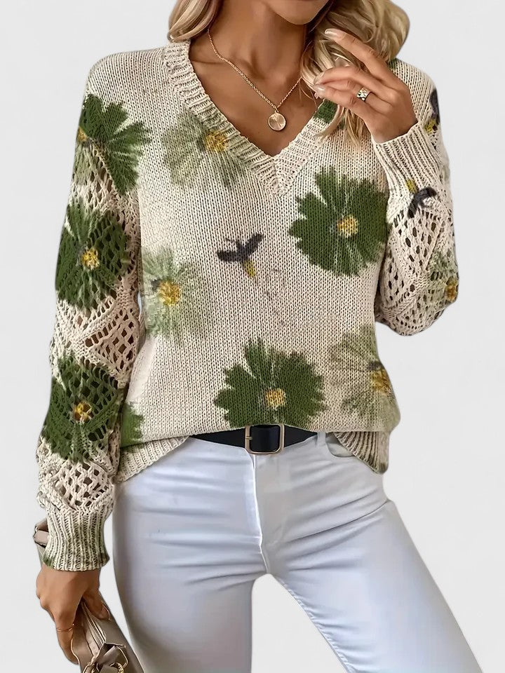 Verity | Elegant Jumper with Floral Pattern