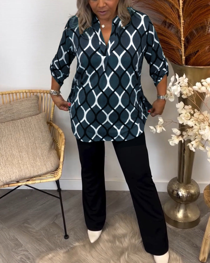 Sylvia | Figure-Flattering Blouse with Elegant Pattern