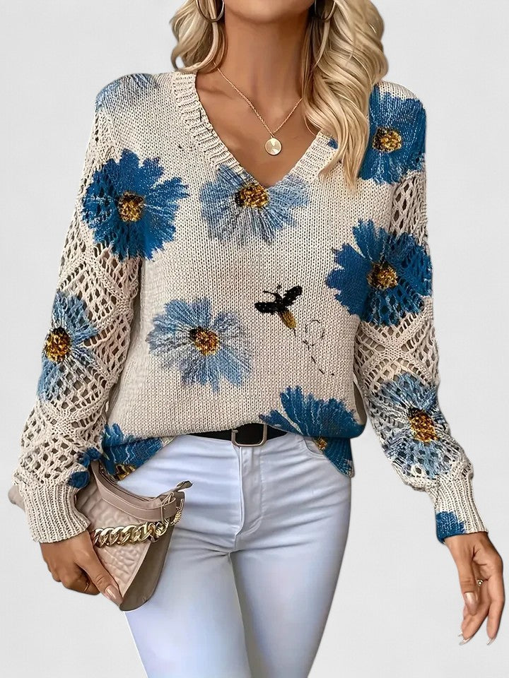 Verity | Elegant Jumper with Floral Pattern