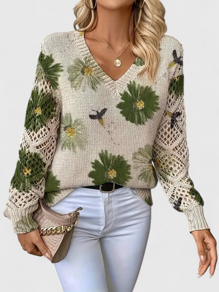 Verity | Elegant Jumper with Floral Pattern