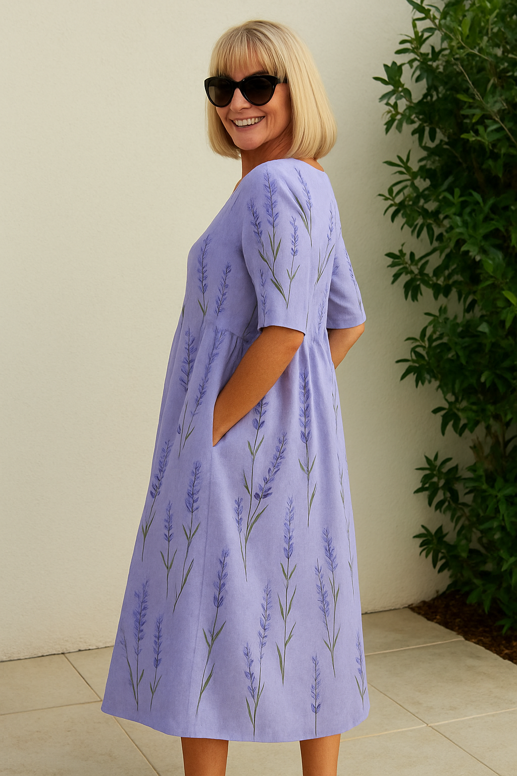 Penelope | Botanical Print Midi Dress