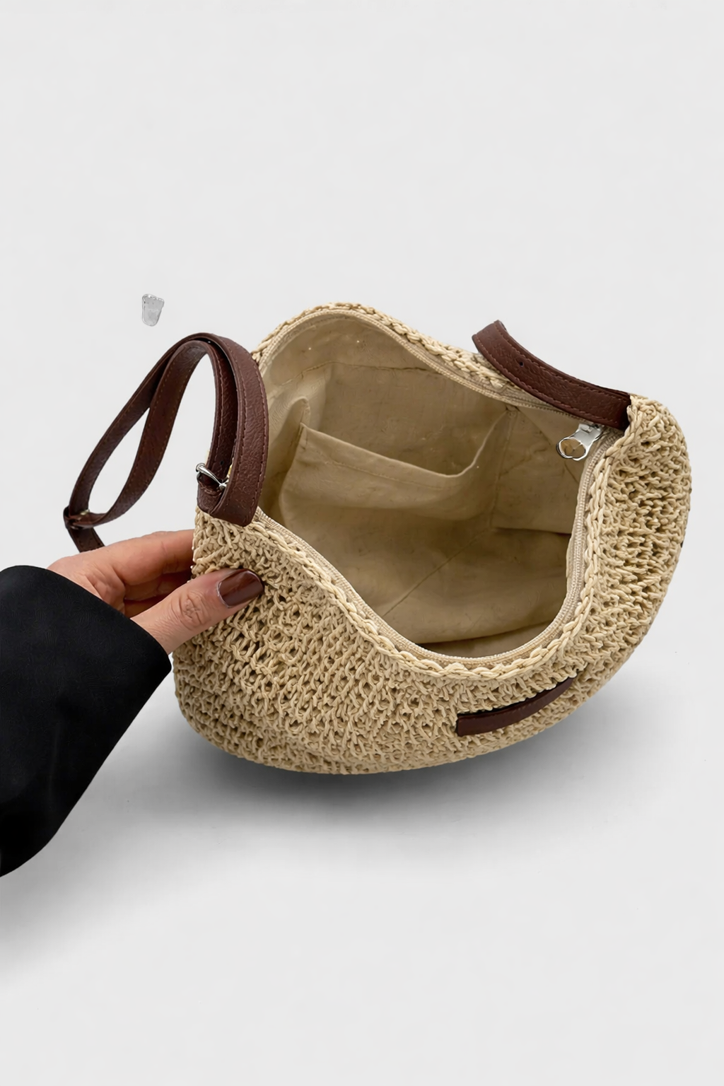 Kathy | Woven Straw Crossbody Bag
