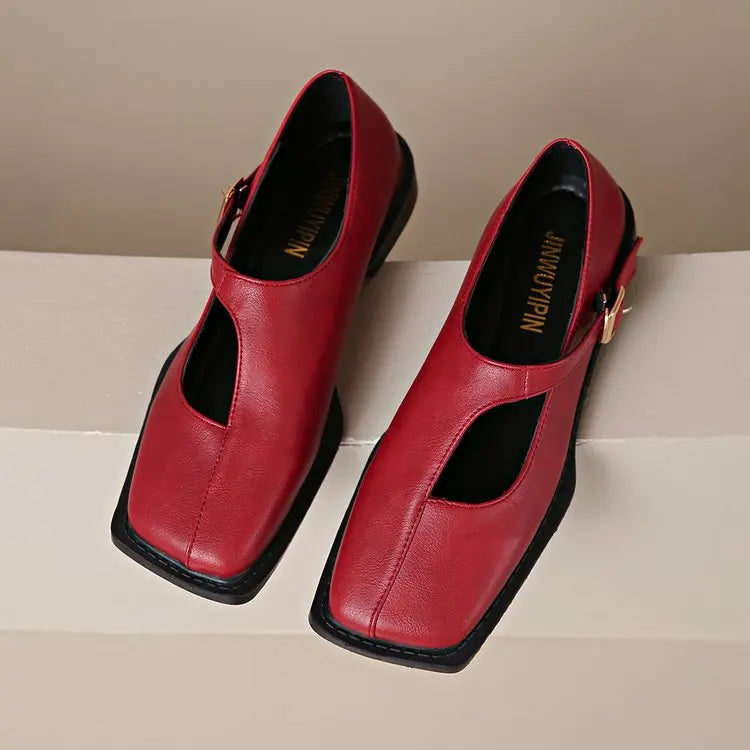 Clara | Square Toe Leather Mary Jane