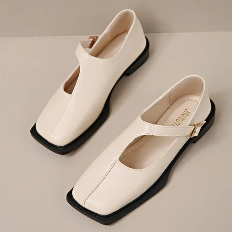 Clara | Square Toe Leather Mary Jane