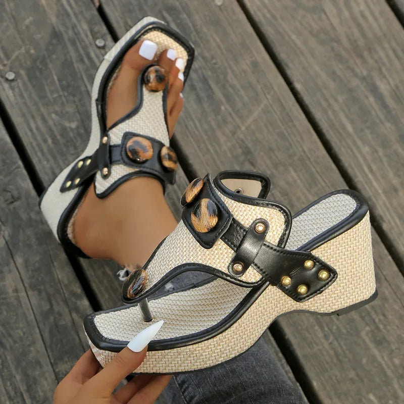 Ava | Raffia Wedge Sandals