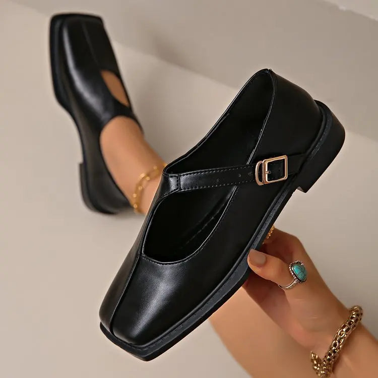 Clara | Square Toe Leather Mary Jane