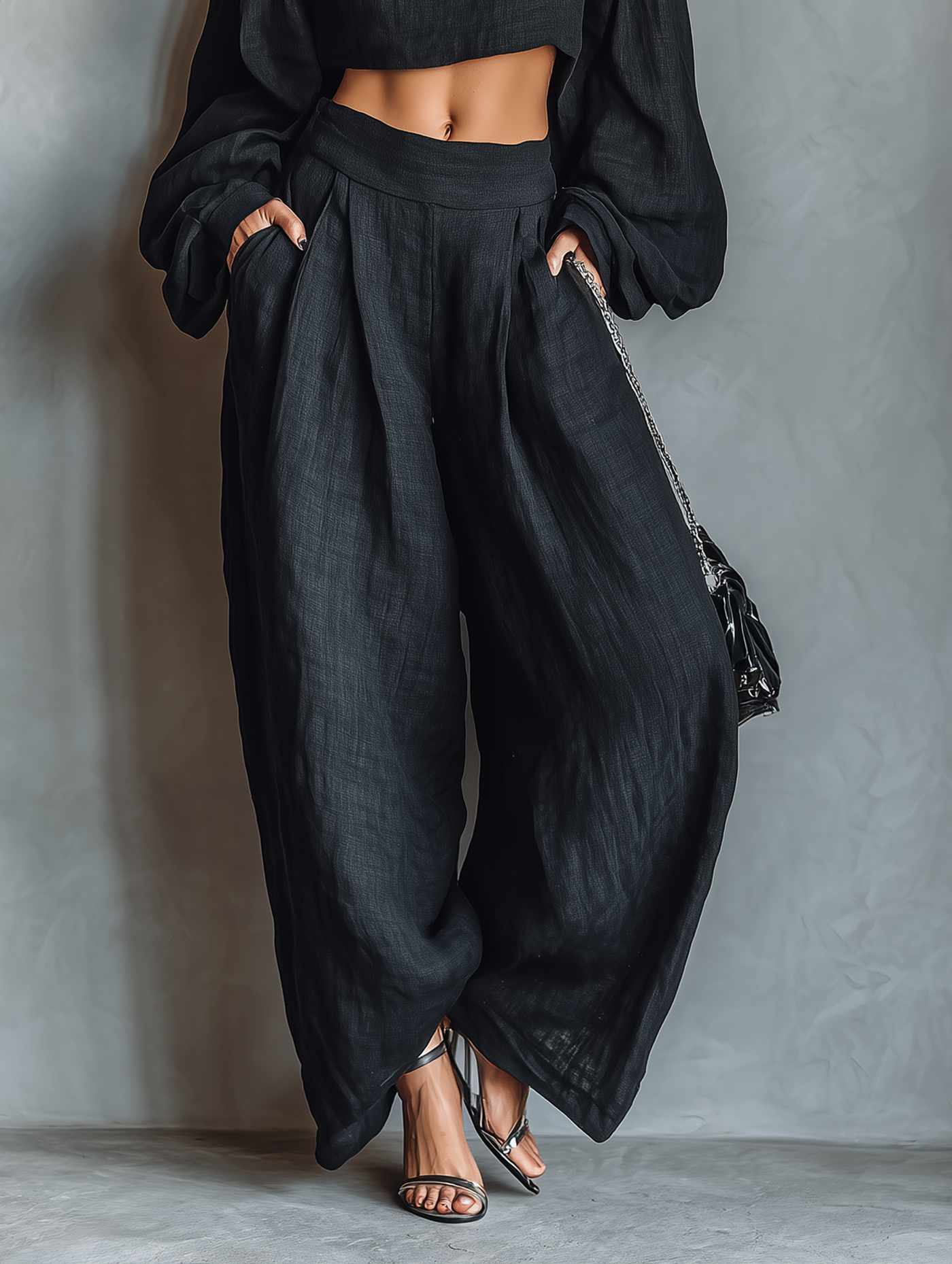 Tess | Off-shoulder Set with Wide Trousers