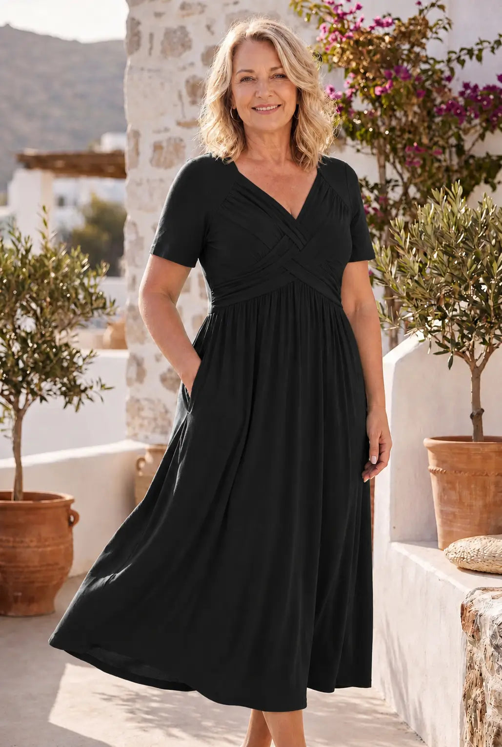 Athena | Midi Dress with Tummy Control