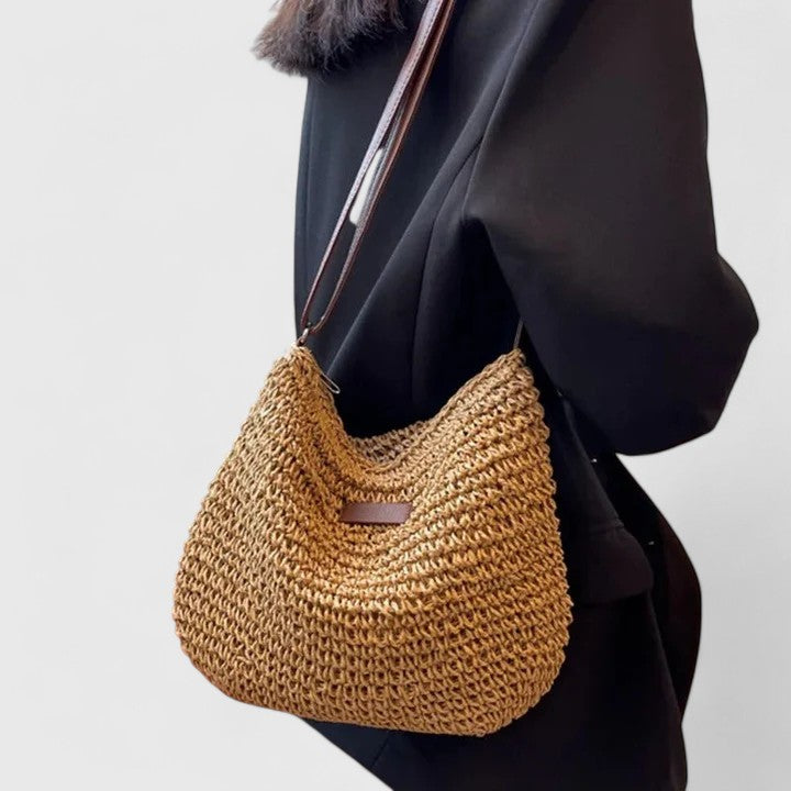 Kathy | Woven Straw Crossbody Bag