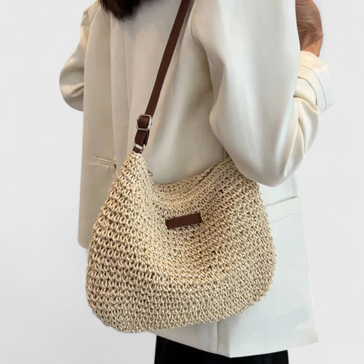 Kathy | Woven Straw Crossbody Bag