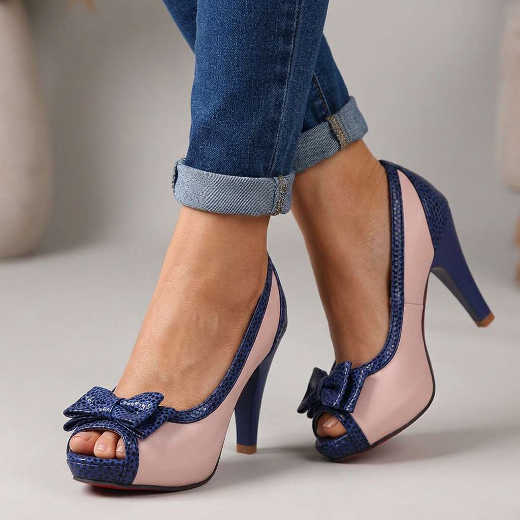 Helen | Bow Peep Toe Heels
