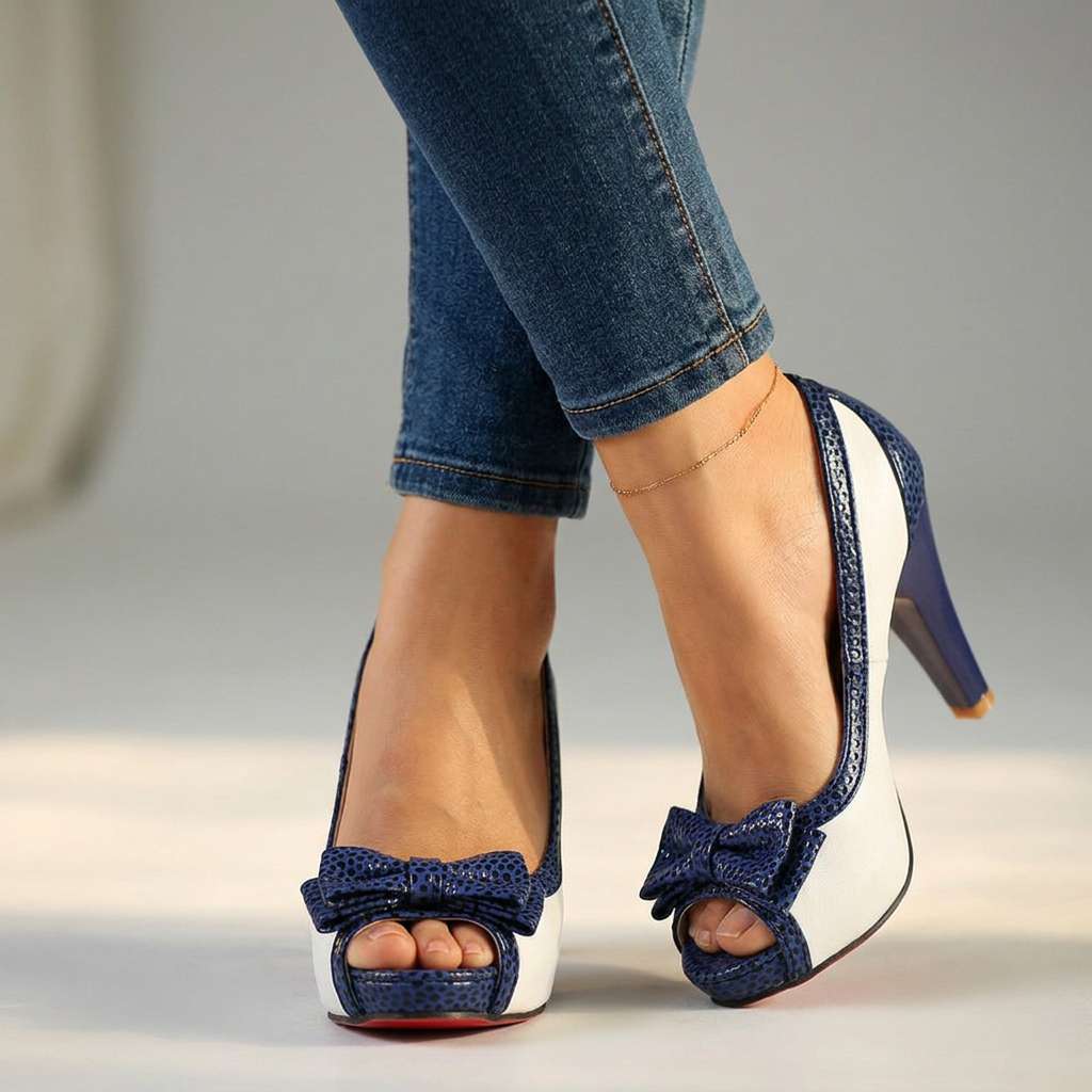 Helen | Bow Peep Toe Heels