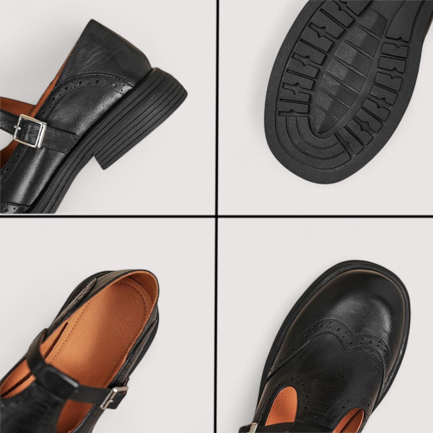 Elaine | Leather Brogue Mary Jane with Comfort Sole