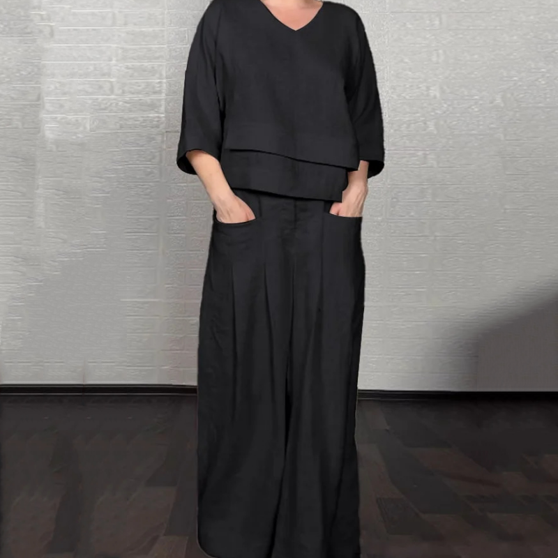 Paulina | Minimalist Wide Two-Piece Set